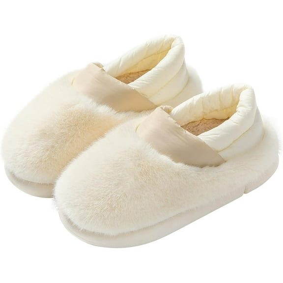 Womens Slippers Ultra Warm House Slippers for Women Memory Foam Fuzzy Slippers Soft House Shoes Fluffy Slippers Non-slip Indoor Outdoor Thick Sole