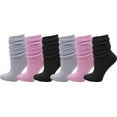 thumbnail image 1 of Womens Slouch Socks, 6 Pairs oft Extra Long Scrunch Knee High Sock, Bulk Pack, 1 of 3