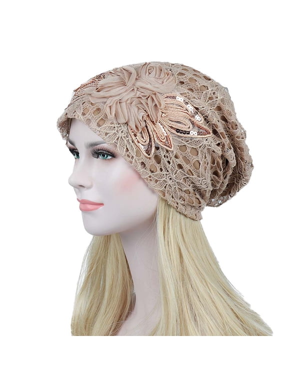 Womens Slouchy Beanie Soft Chemo Caps Breathable Cancer Headwear Hats Turban Khaki One Size