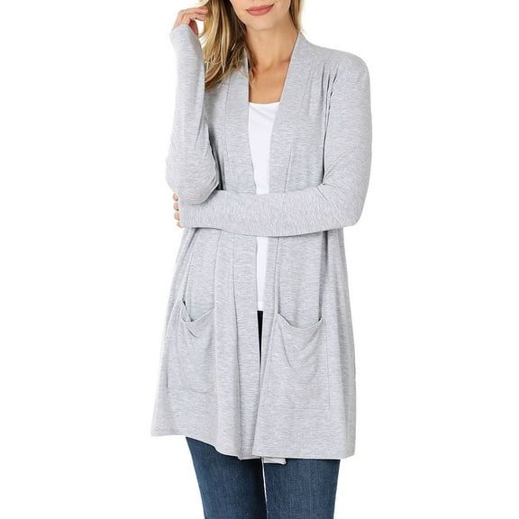 Womens Slouchy Long Sleeve Open Front Draped Cardigan Sweater