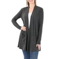thumbnail image 1 of Womens Slouchy Long Sleeve Open Front Draped Cardigan Sweater, 1 of 6