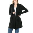 thumbnail image 1 of Womens Slouchy Long Sleeve Open Front Draped Cardigan Sweater, 1 of 6