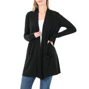 Womens Slouchy Long Sleeve Open Front Draped Cardigan Sweater
