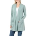 thumbnail image 1 of Womens Slouchy Long Sleeve Open Front Draped Cardigan Sweater, 1 of 6