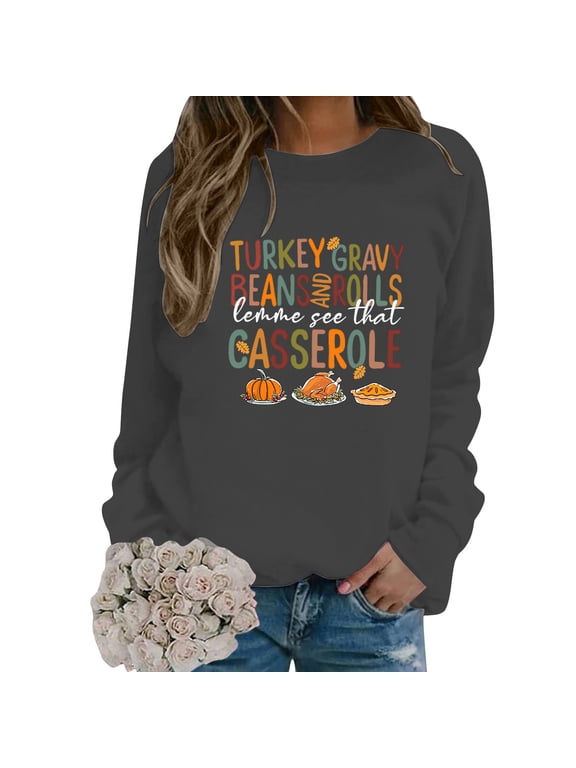 Womens Slouchy Round Neck Sweatshirt Long Sleeve Drop Shoulder Fall Tops