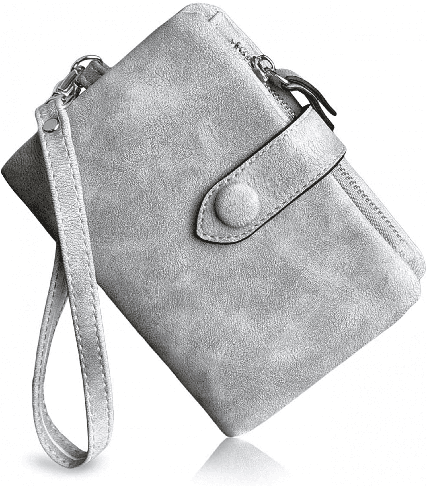SUVERCH Women's Small RFID Blocking Leather Wallet - Bifold Wristlet With Card Slots, ID Window & Coin Purse, Pink - View #9