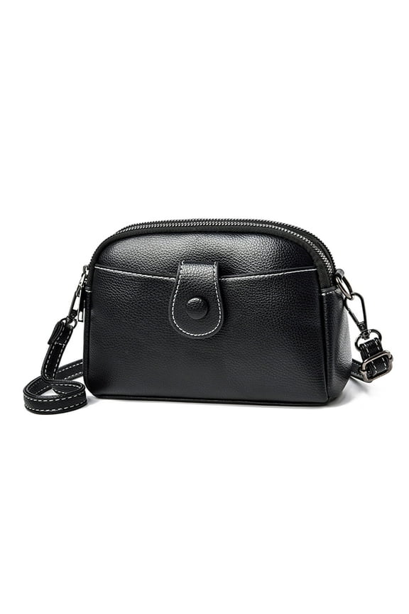 Womens Small Crossbody Bag Shoulder Hand Bags Leather Crossbody Purse for Women Lightweight Adjustable Strap Black