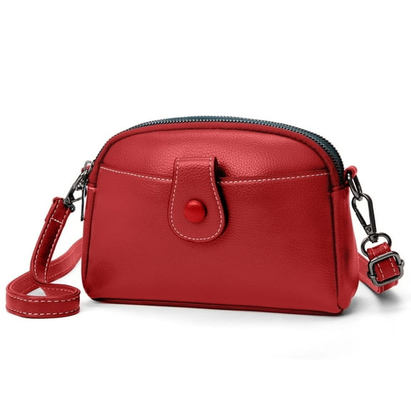 Womens Small Crossbody Bag Shoulder Hand Bags Leather Crossbody Purse for Women Lightweight Adjustable Strap Red
