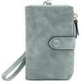 thumbnail image 1 of Womens Small Leather Wallet, RFID Bifold Ladies Wristlet with Card Slots id Window Zipper Coin Purse, 1 of 4