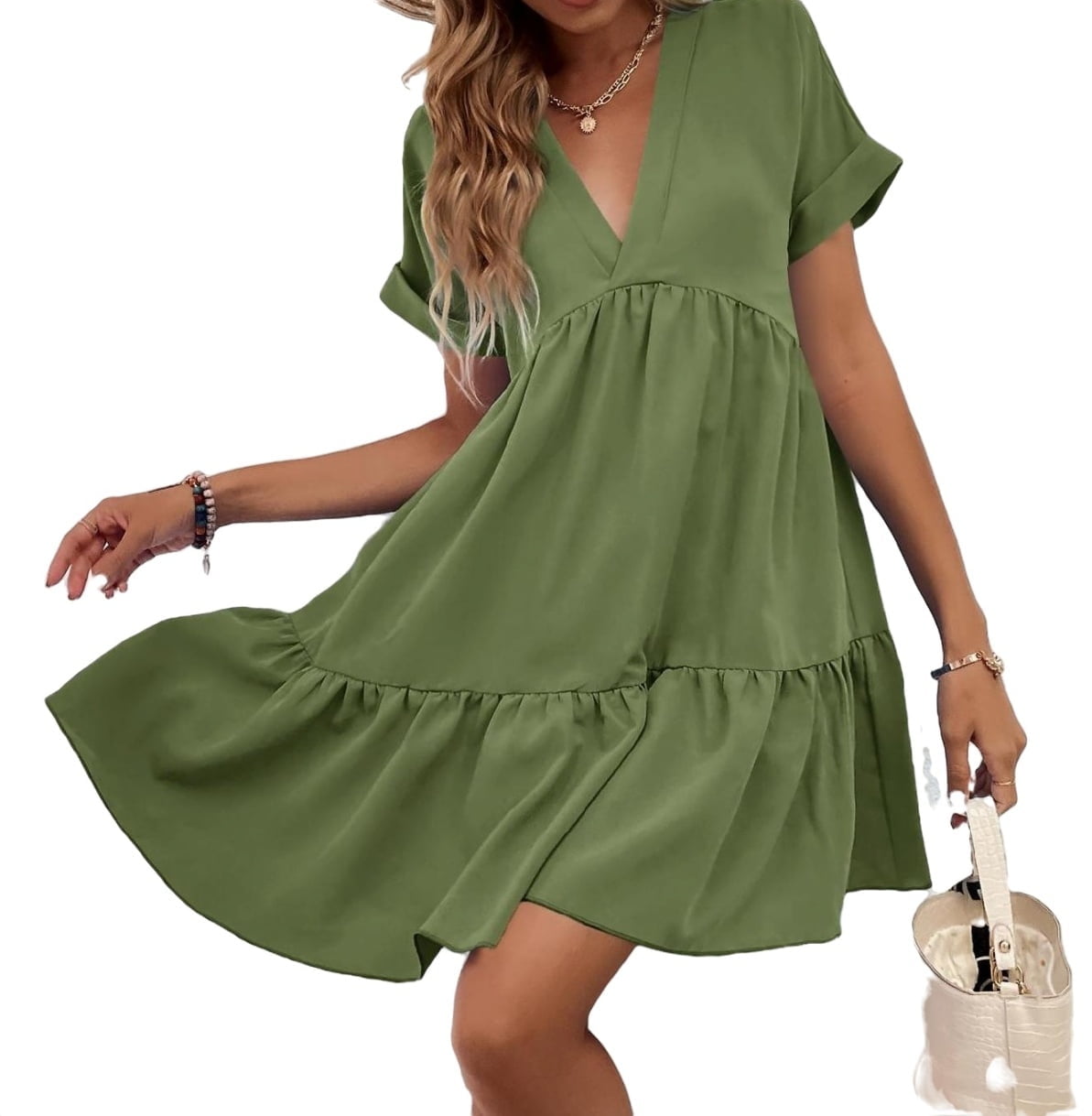 Camouflage Army Green Round Neck Mesh Vest Dress SD00855