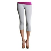 Womens Smooth Seamless Form Fitting Capri 3/4 Leggings (One Size)