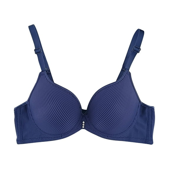 Womens Smooth Underwire Bra Comfortable Cotton Lightly Padded Everyday Bra Solid Color Push-Up Underwear with Convertible Straps
