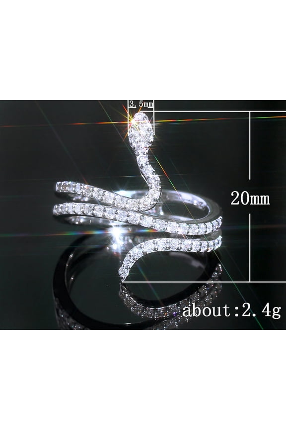 Womens Snake Ring With Sparkling Diamonds And Micro Zircon Gold Plated Copper Jewelry Elegant Fashion Accessory For Her