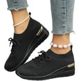 thumbnail image 1 of Womens Sneakers Comfortable Fashion Shoes, Lightweight Anti Slip Casual Tennis Walking Shoes for Gym Travel Work,Black Size 41, 1 of 6