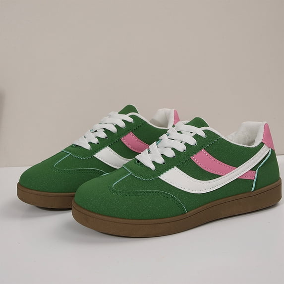 Womens Sneakers, Sneakers for Women, Womens Tennis Shoes, Women Classic Retro Casual Lifestyle Sneakers Tennis Shoe Comfort Walking Footwear Lightweight Anti Slip Trainers, Green 5.5