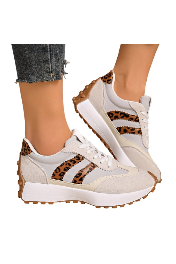 Womens Sneakers Vintage Splice Suede Color Block Tennis Shoes Lace up Antislip Platform Athletic Trainers Shoes Gray Size 9