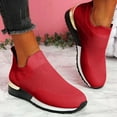 thumbnail image 1 of Womens Sneakers Women Outdoor Mesh Solid Color Sports Shoes Runing Breathable Sneakers (Red 6.5-7), 1 of 4