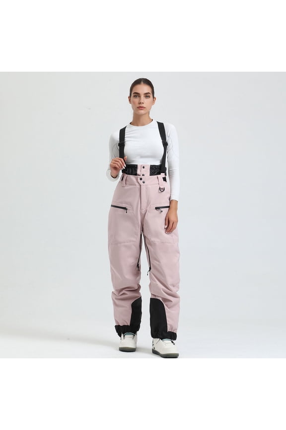 Womens Snow Bibs Baggy Ski Pants Snowboard Overall Insulated Waterproof Windproof Warm Winter