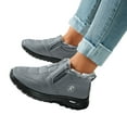 thumbnail image 1 of Womens Snow Boots Casual Furry Lined Slip on Booties Platform Loafers Antislip Winter Outdoor Walking Shoes Gray Size 7, 1 of 7