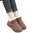 thumbnail image 1 of Womens Snow Boots Casual Woven Warm Furry Lined Slip on Winter Ankle Booties Platform Nonslip Cold Weather Outdoor Walking Shoes Wine Size 5.5, 1 of 8