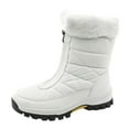 thumbnail image 1 of Womens Snow Boots Fashion Winter Water Proof Flat Zipper Keep Warm Snow Boots Comfortable Mid Boots Shoes, 1 of 8