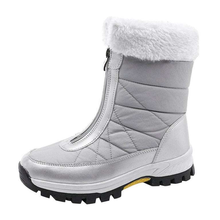 Womens Snow Boots Fashion Winter Water Proof Flat Zipper Keep Warm