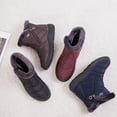thumbnail image 1 of Womens Snow Boots Flat Heel Round Toe Waterproof Slip-on Womens Fuzzy Warm Fur Lined Ankle Booties Shoes Black 39, 1 of 7