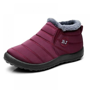 Womens Winter Snow Boots Faux Fur Lined Warm Ankle Boots Waterproof ...