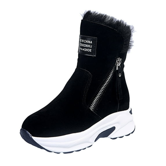 Womens Snow Boots Warm Thermal Heel Slipon Shoes Casual Snow Boots Breathable Winter Wedges Boots