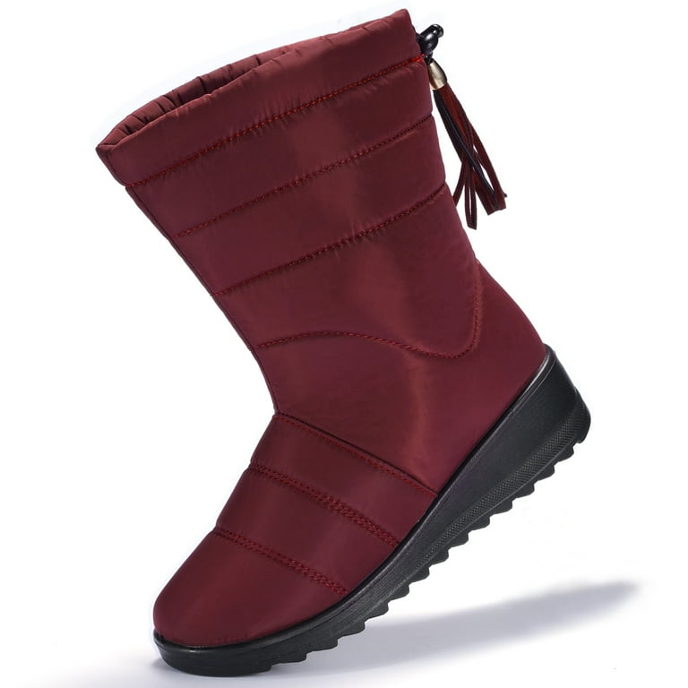 Womens Snow Boots Water-resistant Insulated Faux Fur Liner Winter