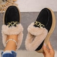 thumbnail image 1 of Womens Snow Boots Wedge Heel Boots Thick Sole Warm Winter Boots with Metal Buckle and Furry Collar Fashion Casual Shoes for Outdoor Daily Leisure Wear, 1 of 7
