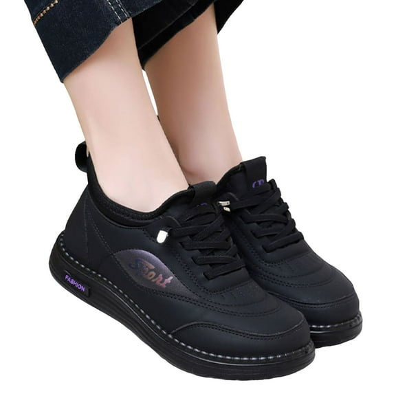 Womens Snow Boots Winter Warm Furry Lined Waterproof Walking Sneakers Slip on Stitching Ankle Booties