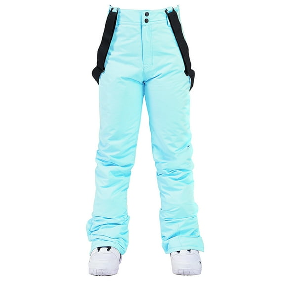 Womens Snow Ski Pants Insulated Waterproof Winter Snowboard Pants with Detachable Bib Suspender for Outdoor Activities 2026 Light Blue 2XL