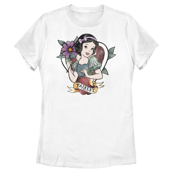 Womens Snow White and the Seven Dwarfs Fairest Tattoo T Shirt