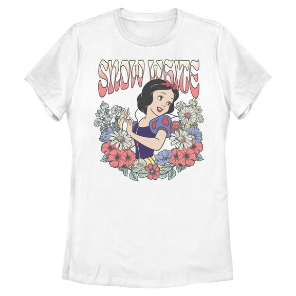 Womens Snow White and the Seven Dwarfs Floral Wreath Princess T Shirt