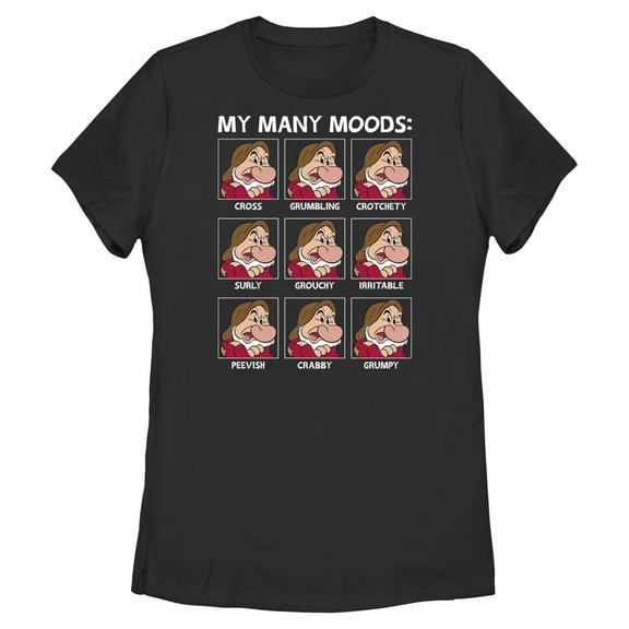 Womens Snow White and the Seven Dwarfs Grumpy My Many Moods T Shirt
