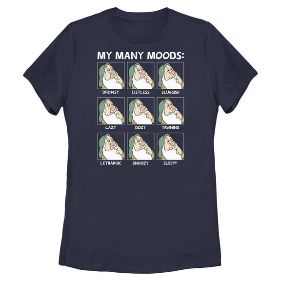 Womens Snow White and the Seven Dwarfs Sleepy My Many Moods T Shirt