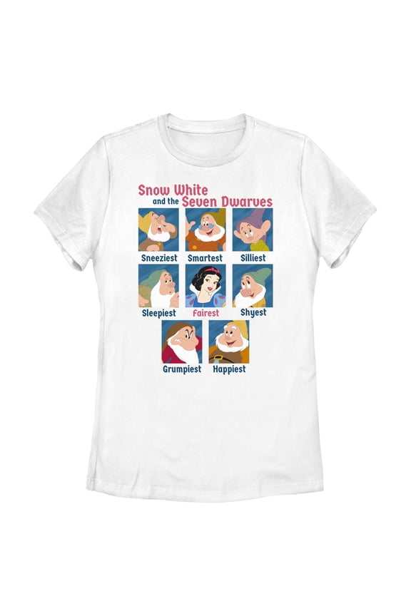 Womens Snow White and the Seven Dwarfs Yearbook Portraits T Shirt