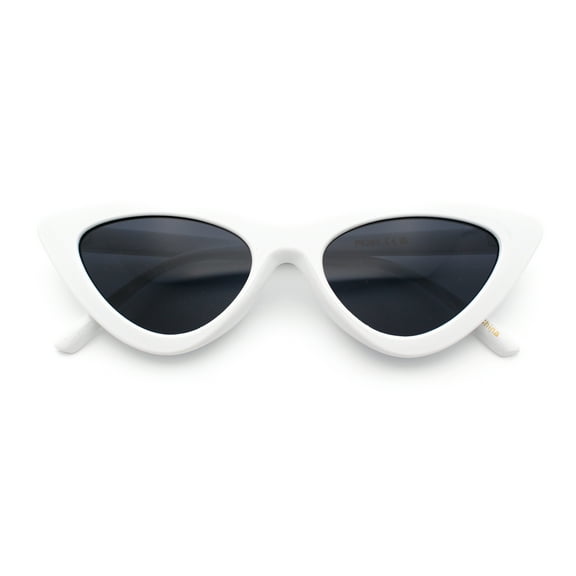 Womens Snug Retro Fit Timeless Cat Eye Plastic Sunglasses White - Black