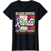 Womens So God Created Rhonda - Funny Name Rhonda T-Shirt, Vintage Birthday Gift