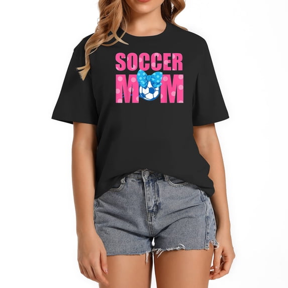 Womens Soccer Mom Mothers Day T-Shirt Black