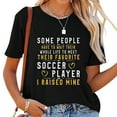 thumbnail image 1 of Womens Soccer Player Dad Mom Shirt I Raised My Favorite Player Tee T-Shirt Black 2XL, 1 of 5