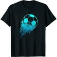 thumbnail image 1 of Womens Soccer Player Sports Vintage Men Boys Soccer T-Shirt Black Small, 1 of 5