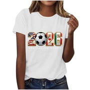 Womens Soccer Season Shirt Short Sleeve Funny Soccer Tshirt Game Day Graphics Tee Tops