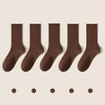 thumbnail image 1 of Womens Socks Ankle, Women's Mid-Calf Solid Color Socks Comfortable Warm Breathable Multicolor Socks New Cotton Socks for Women Cute Style B-129 Coffee One Size, 1 of 3