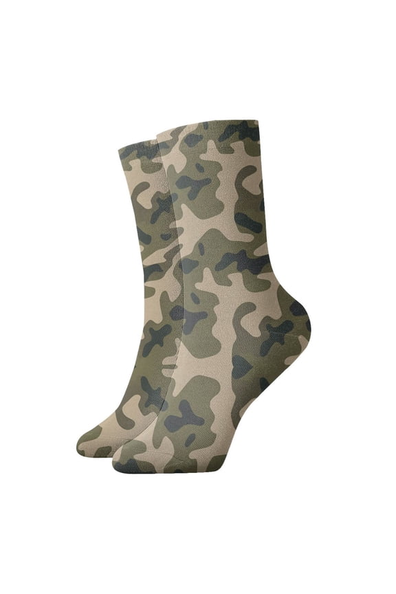 Womens Socks Army Camouflage Pattern Novelty Funny Quarter Socks for Mens