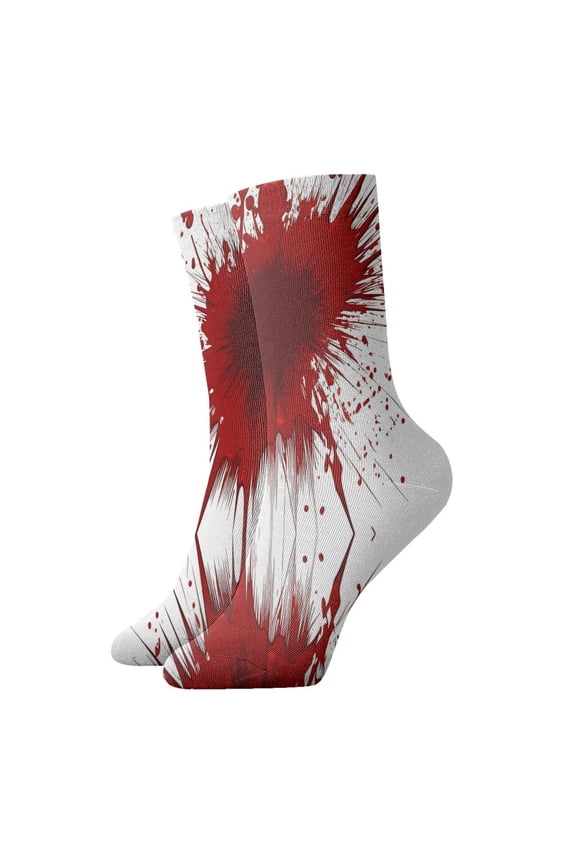 Womens Socks Bloody Splatter Pattern Novelty Funny Quarter Socks for Mens