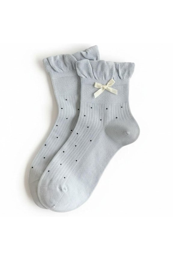 Womens Socks Bow-tie -calf socks polka dot pattern Summer