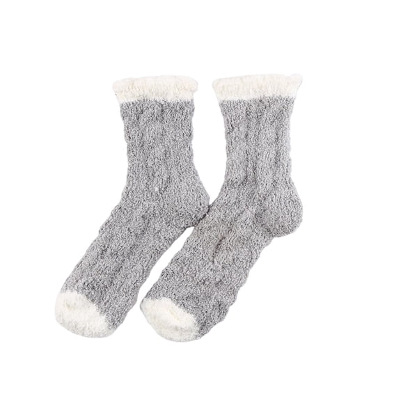 Womens Socks Comfort Fuzzy Plush Warm Sleeping Socks Compression Socks for Women Gray One Size