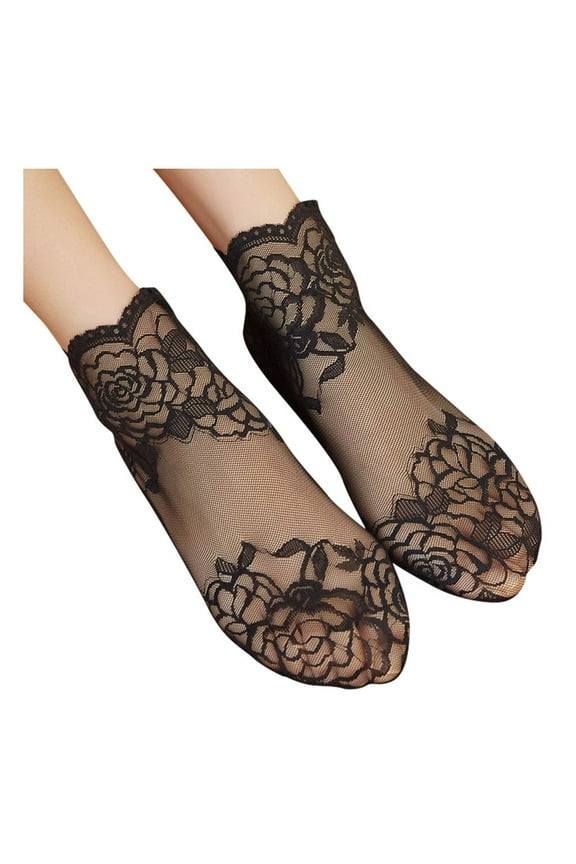 Womens Socks Fashion Lace Soft Sock Transparent Elastic Sheer Ankle Sock